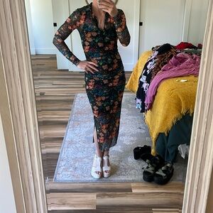 Ted Baker NWT Size 0‎ Floral Midi Dress